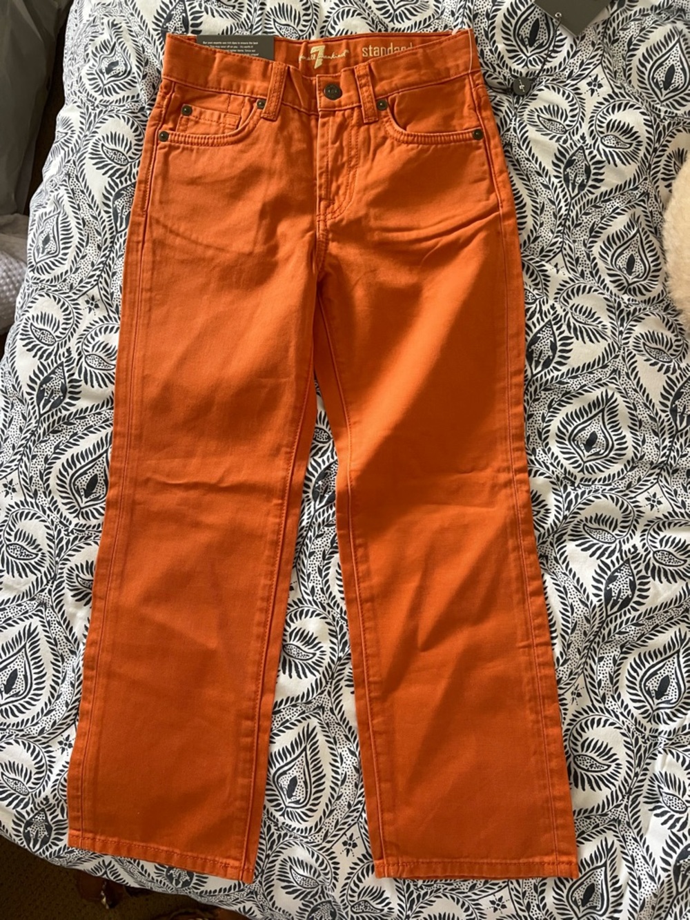 7 For All Mankind Orange Boy’s Straight-Leg Jeans NWT